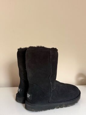 UGG Black Plush-Lined Short Boots